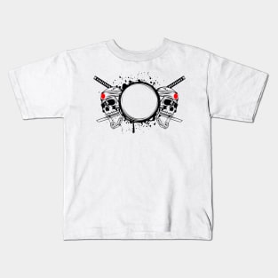 samurai skull Kids T-Shirt